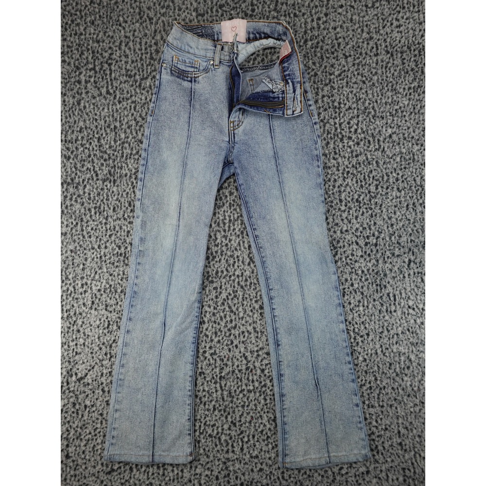 Revice Denim‎ Flare Jeans Womens 25 Light Blue Cutout Double Waistband